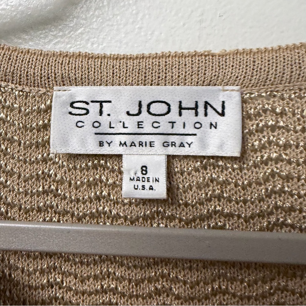 St. John Collection by Marie Gray Gold Knit Top Size 8 - Picture 2 of 3